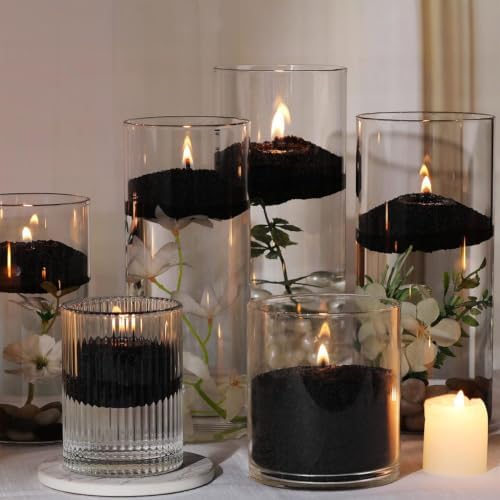 Black Sand Candle Wax Kit - 5LB Pearled Candle Sand with 50 Candle Wicks