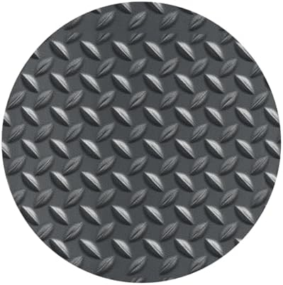 Embossed Diamond Tread Plate Gray Metal Drinks Coasters Set of 4 Leather Drink Coasters for Tabletop Protection Heat Resistant Bar Cup Mat Pad
