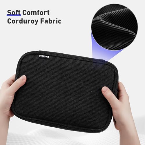 Zannaki Large Capacity Pencil Pouch Organizer | Soft Corduroy Pencil Box for Girls Boys Teens | Cute Big Pen Bag with Multiple Zipper Pockets - Pencil Case Storage for Art Supplies & Stationery-Black
