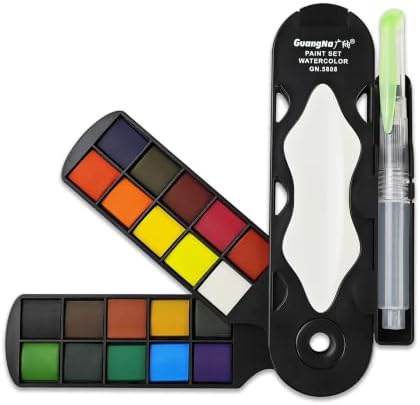 kander 20 Color Watercolor Paint Set with Detail Paint Brushes