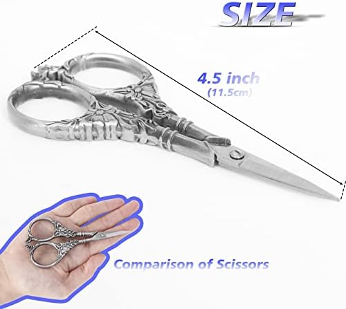 BIHRTC Embroidery Sewing Scissors Stainless Steel for Cross Stitch Cutting
