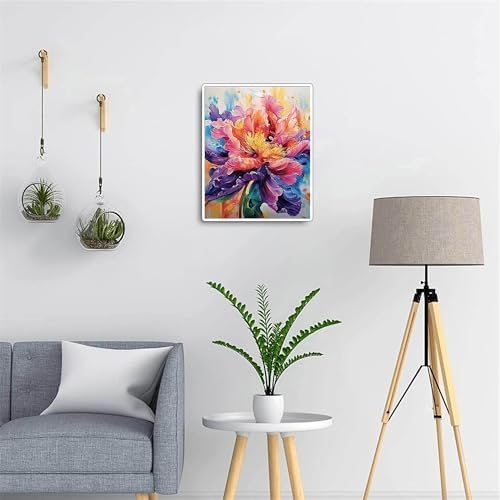 Flower Paint by Numbers Kit for Adults,Peony Adult Painting by Numbers for Beginner on Canvas,DIY Painting Kits for Home Wall Decor,Gifts (Flower4)