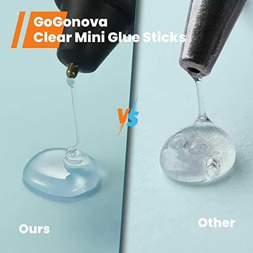 GoGonova Mini Glue Gun Sticks, 200 Pack Clear Hot Melt Adhesive Sticks