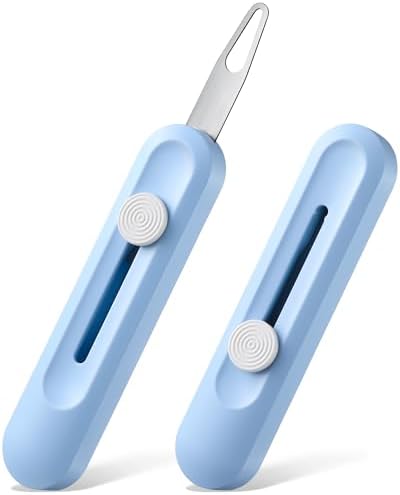 2 Pack Needle Threaders for Hand Sewing, Needlepoint Needle Threader(Blue）