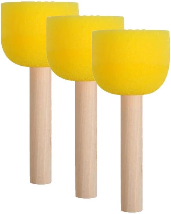 30 Pcs Round Sponges Brush Set, Round Sponge Brushes for Painting, Paint Sponges for Acrylic, Painting Tools for Kids Arts and Crafts (4 Sizes) (Pack of 3)