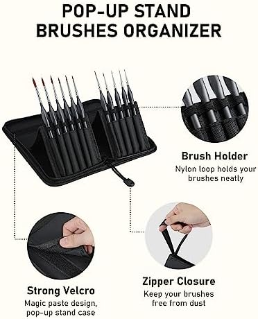 Nicpro Kolinsky Sable Miniature Paint Brushes, 11PCS Fine Detail Brush Set