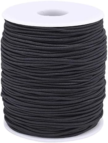 Senkary 1.5 mm Elastic String Cord Stretchy Bracelet String Beading Thread for Jewelry Making and Bracelet Making, 109 Yards, Black
