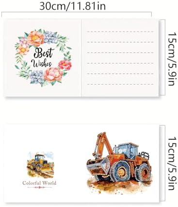 DDGYP 6 Pack,Diamond Painting Greeting Cards with Envelopes, 5.9x5.9in