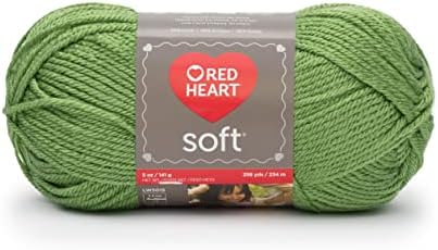 Red Heart Soft Yarn for Crocheting and Knitting, Guacamole, 3-Pack