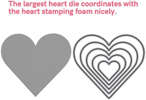 BAOFALI 9 Pcs Heart Cut Stamping Foam Grey Moldable Foam Stamps Plastic Dry Foam Stamp Pad Cut and Dry Foam Stamping Foam Block for Sculpture, Modeling, DIY Arts and Handicrafts Projects