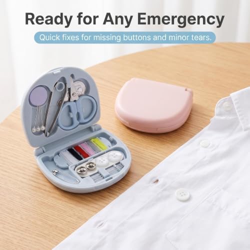 2 Pack Mini Travel Sewing Kit Emergency Repair with Plastic Case