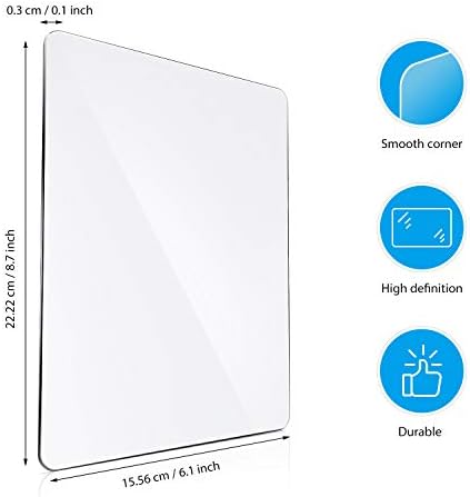 Blulu 4 Pcs Clear Acrylic Cutting Pads, 8.7x6.1x0.1 Inch Die Cutting Plates
