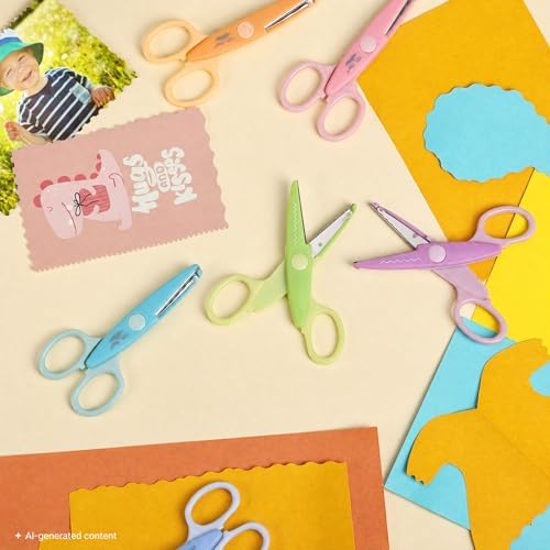 Mr. Pen- Craft Scissors Decorative Edge, 6 Pack, Rainbow | Zig Zag Scissors for Crafting, Scrapbooking, Fancy, Pattern, Design