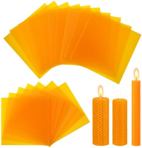 Yuntau 24 Pcs Beeswax Candle Making Kit, 8 x 8 Inches, Orange