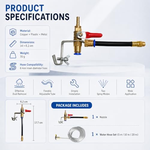 Angle Grinder Dust Remover Water, Universal Grinder Water Attachment，S：20M