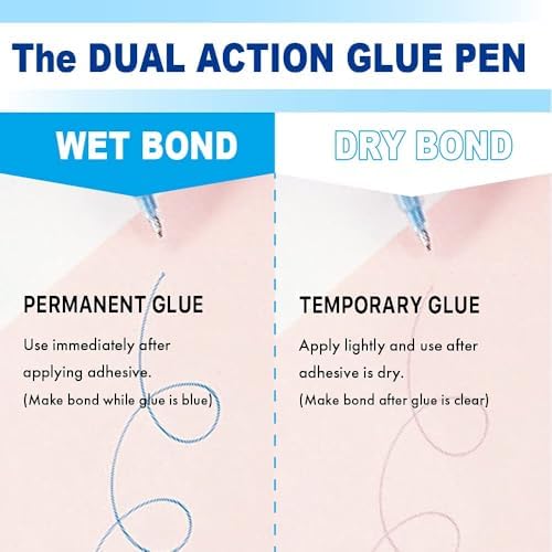 Kuretake Zig 2Way Glue Pen, 15mm Board Tip 2pcs Set, Quick Dry Liquid Stick Marker, for Artists, Crafting, Scrapbooking, Gift Card, Calligraphy, Made in Japan