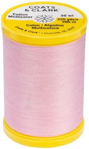 Coats & Clark Cotton All Purpose Sewing Thread 100% Mercerized Cotton 225 Yards Each Spool S970 2 Pack Bundle with 3 Bella's Crafts Needle Threaders (Light Pink)