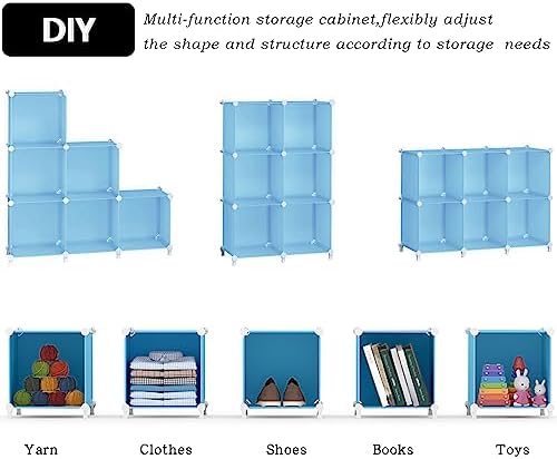 AWTATOS Cube Storage Organizer, Closet Organizers, 6 Cube Shelf, Blue