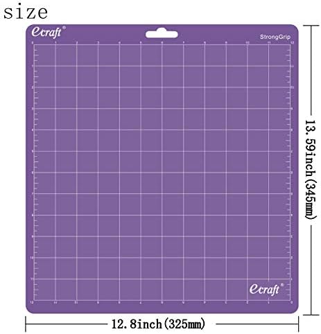 Ecraft 12x12 Cutting Mat 5-Pack for Silhouette Cameo 5/4/3/2/1, Variety Grip (StrongGrip, StandardGrip, LightGrip), Gridded Non-Slip Replacement Mats for Crafts, Quilting & Sewing