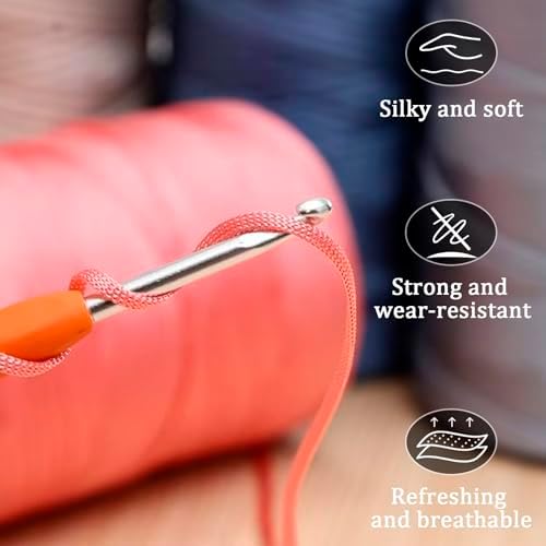 JeogYong Polypropylene Ribbon Yarn 3mm x 218 Yards Flat Macrame Cord 3mm Crochet Yarn for Handbags, Shopping Bags, Sun Hats, Shoes, DIY Crafts, Decorative Projects