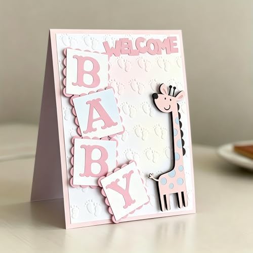 Lapoo Words Cutting Die for Scrapbooking - Durable, Cut Stencils for DIY Scrapbook Photo Album Decorative Paper Card, Card Making Supplies Party Wedding Decorations (Baby 4.7 x 3.9 in)