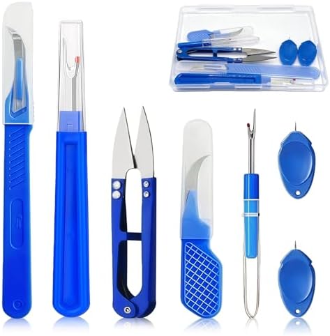 CllyCnny Seam Rippers for Sewing, 2 Big and 2 Small Stitch Remover Tools, with Automatic Needle Threaders, Thread Ripper with Thread Snips for Fabric, Quilting, Dressmaking