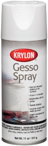 Krylon Gesso Spray Paint Primer, 11 oz, Bright White