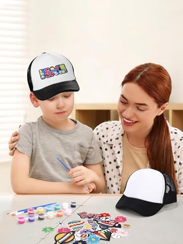 Aneco DIY Blank Trucker Hats Kit Adjustable Baseball Caps
