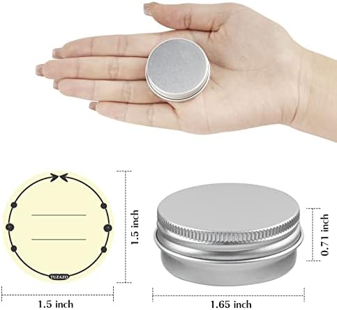TUZAZO 24Pack Aluminum Tins, 1/2 Oz Metal Container with Lids and Labels