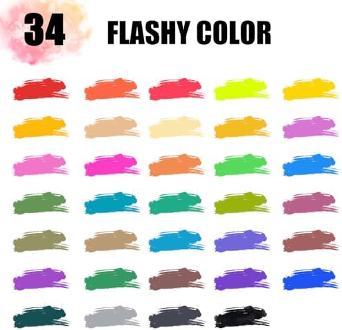Piochoo Dual Brush Marker Pens,34 Colored Markers,Fine Point and Brush Tip for Adult Coloring Books Bullet Journals Planners,Note Taking Coloring Writing
