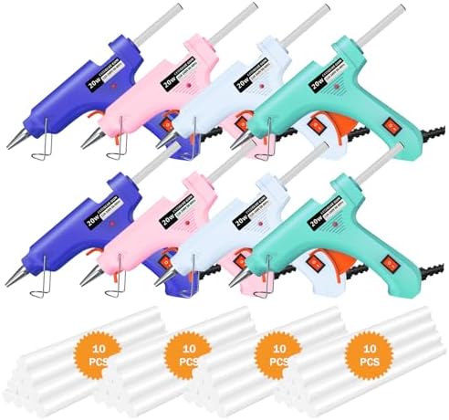 Mini Hot Glue Gun 8 Pack for Crafts with 40 Sticks Melt Glue Gun Arts Craft