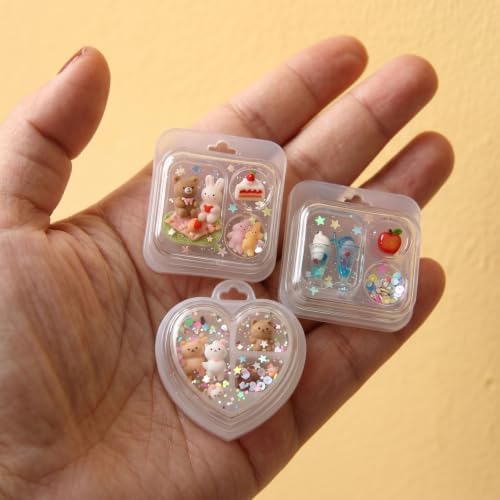 3Pcs Mini Shaker Box Resin Molds Silicone Miniature Doll Display Box Molds