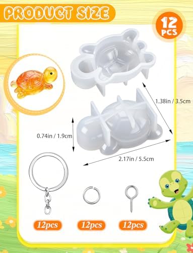12 PCS Mini Turtle Resin Molds, Little Turtle Molds