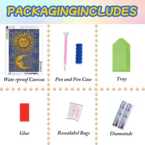Lophomie Diamond Art Kits for Adults, 5D Sun and Moon Diamond Painting Kits