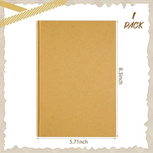 Henoyso 1 PC A5 Blank Notebook Journal Hardcover Sketchbook, 8.3 x 5.7 in