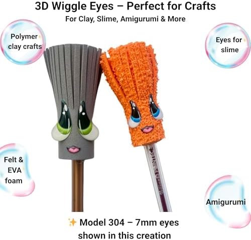 3D Resin Doll Eyes – 7mm Self-Adhesive Craft Eyes (24 pcs / 12 Pairs) – Realistic Cabochon Eyes for Amigurumi, Dolls, Polymer Clay, Cold Porcelain, Felt & DIY Crafts (Green, Blue and Brown)