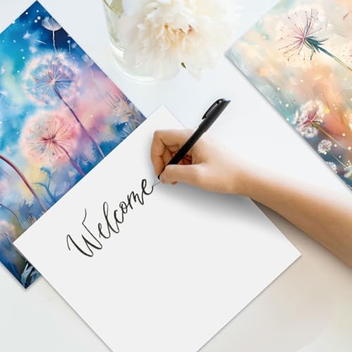 24 Sheets Scrapbook Paper Pad Cardstock, 6 x 6 Inch Colorful Dandelion Patterned Designed Decorative Decoupage for Card Making Folded Material Gift Wrapping Journals DIY Crafts Photo Album