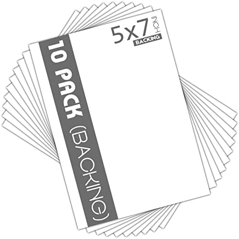 Mat Board Center 5x7 Backing Boards, 10 Pack White Backboards for Frames