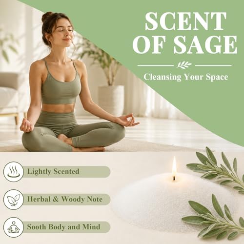 KEARLGMBH Candle Sand with Wick, 1.1IB Sage Scented Candle Pearled Wax, Candle Making Kit, Refillable Candle Sand kit for Home Decor Outdoor Wedding Centerpiece