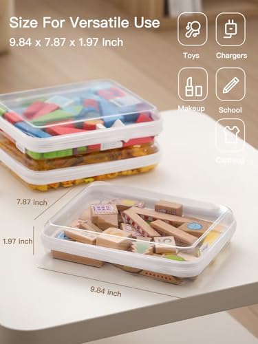 CoiiJoii 3PCS Large Clear Hard Shell Zippered Case, Diaper Bag Organizing Pouches, Waterproof Cosmetic Bag, Storage Organizer Bins.