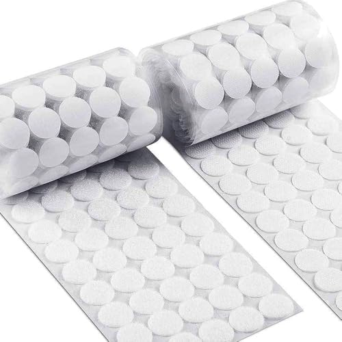 Self Adhesive Dots, Strong Adhesive 500PCS 0.59" Diameter Sticky Back Nylon Dots, Hook & Loop Dots with Waterproof Sticky Glue Tapes, Very Suitable for Classroom, Office, Home