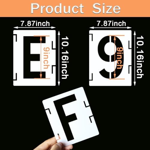 YEAJON 9 Inch Letter Stencils Symbol Numbers Craft Stencils, 42 Pcs Reusable Alphabet Templates Interlocking Stencil Kit for Painting on Wood, Wall, Rock, Sign, DIY Art Projects