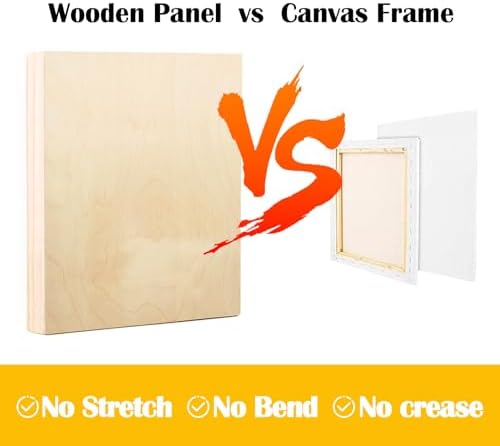 Falling in Art 2 Pack 5x5'' Unfinished Gallery Birch Wood Canvas Panels | 1 1/2" Deep Art Cradle Boards for Acrylic Painting, Pouring, Burning,Epoxy Resin, Laser Engraving Cutting