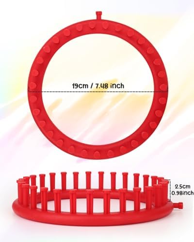 Aeelike 2 PCS Round Knitting Loom for Hat Socks DIY Crafts, 7.5inch