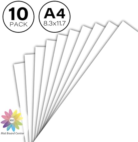 Mat Board Center 8.3x11.7 Backing Boards, White Backboards for A4 Frames