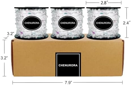Hand-Blended Multifiber Multicolored Fancy Yarn with Beads for Knitting Crocheting Crafts DIY, Set of 3 Rolls (White)