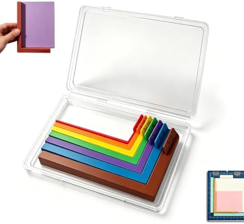 7pcs Paper Crafting Alignment Guides with Case, Precision Layering & Matting Spacers for Card Making, Scrapbooking & Stamping Supplies, Color-Coded Tools with Size Tabs, 1/16" to 1/2" Increments