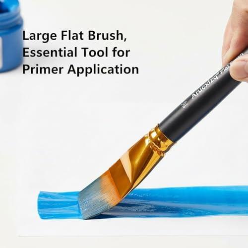 1 1/2 Inch Flat Paint Brushes 3Pcs - Large Acrylic, Oil & Watercolor Paint Brushes with Wooden Handle - Professional Artist Brush Set for Base Coating, Canvas, Crafts(3Pieces)
