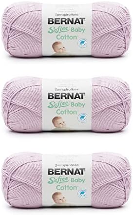 Bernat Softee Baby Cotton Yarn for Crocheting Soft, Soft Plum, 3-Pack