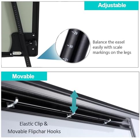 Magnetic Whiteboard Easel Dry Erase Board with Tripod Stand, 36"x24", Black